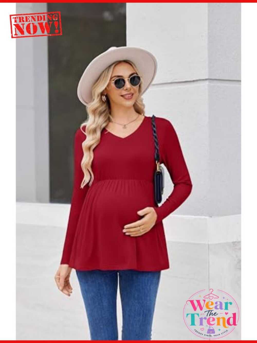 Ekouaer Maternity Long Sleeve V Neck T Shirt Top 4 Pack Pregnancy - Picture 3 of 6